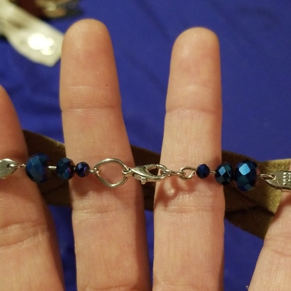 Leather Mystery Braid Bracelet- off white - Picture 2 of 6